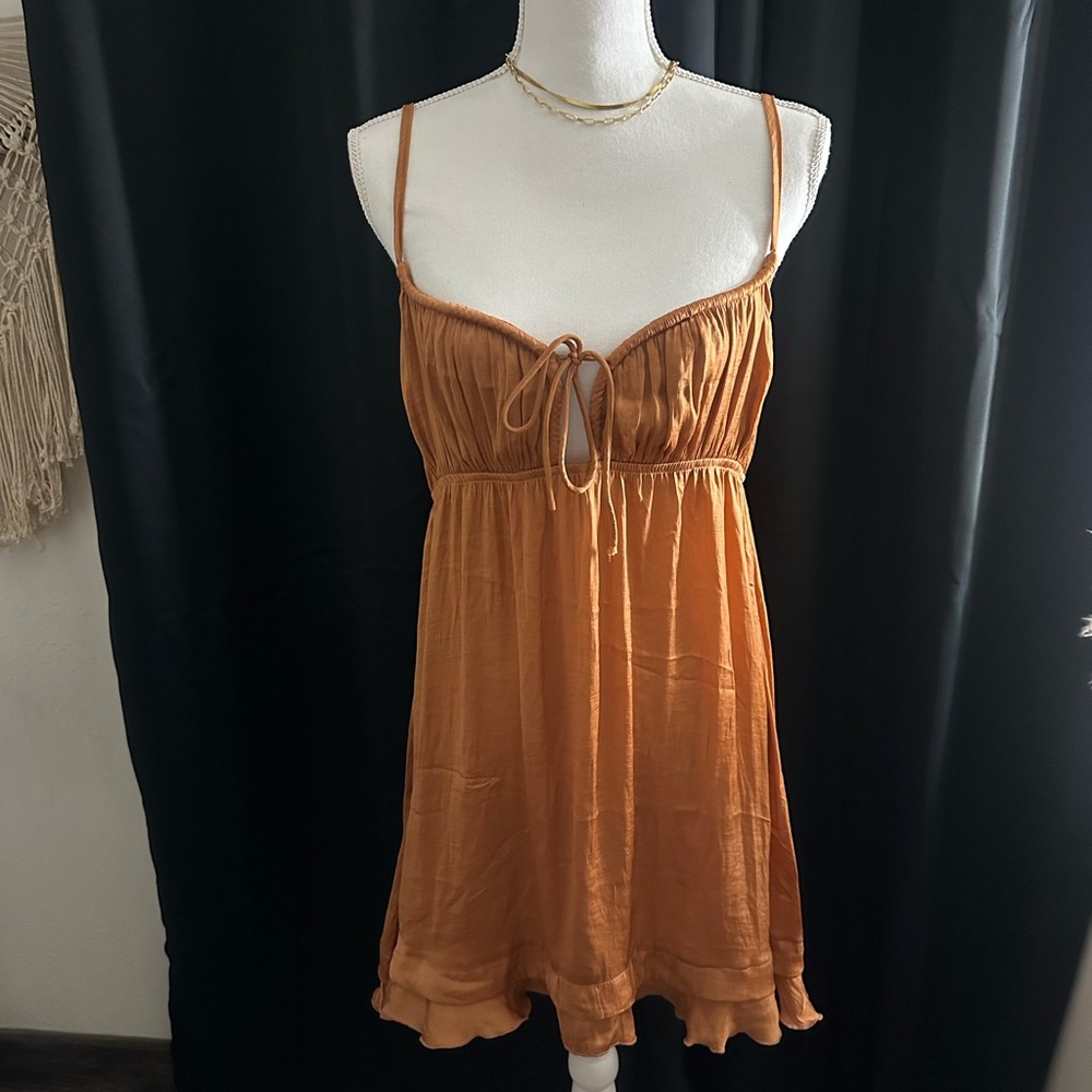 Elegant Rust Mini Dress